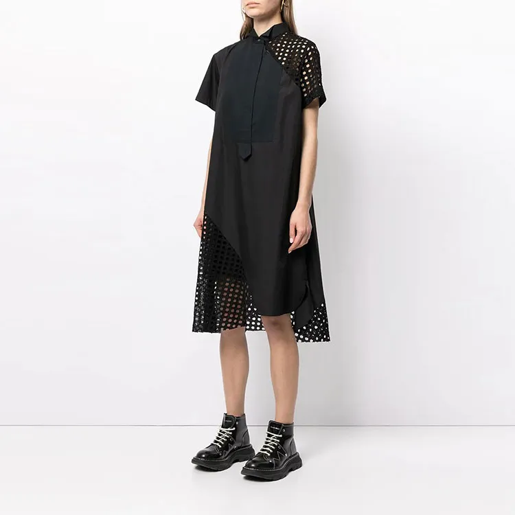 Sacai Short-Sleeved Dresses Women's Black-3