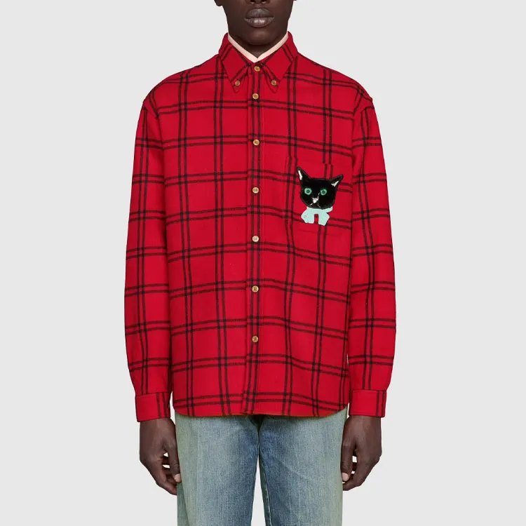 GUCCI Shirts Men Red-1