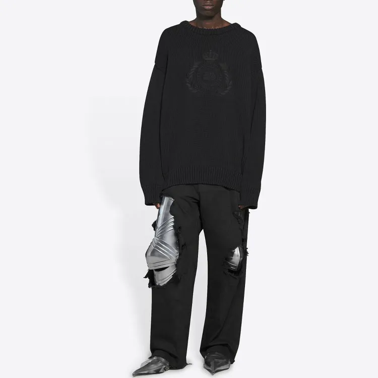 Balenciaga Bb Laurel Crown Logo Crewneck Knitted Sweater-3