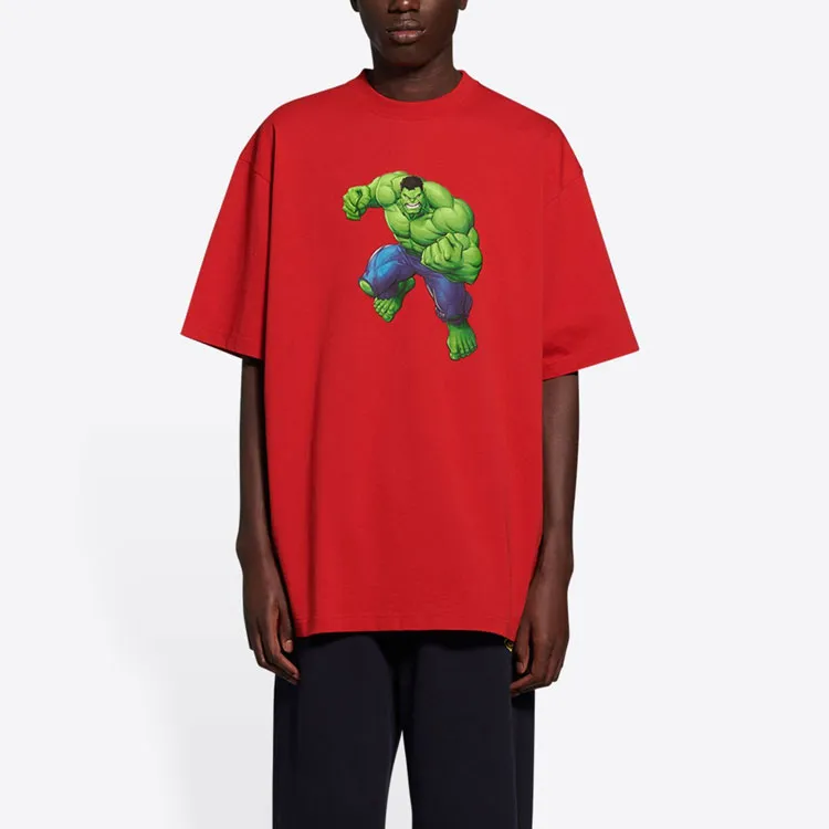 Balenciaga T Shirts Men Rose Red-2