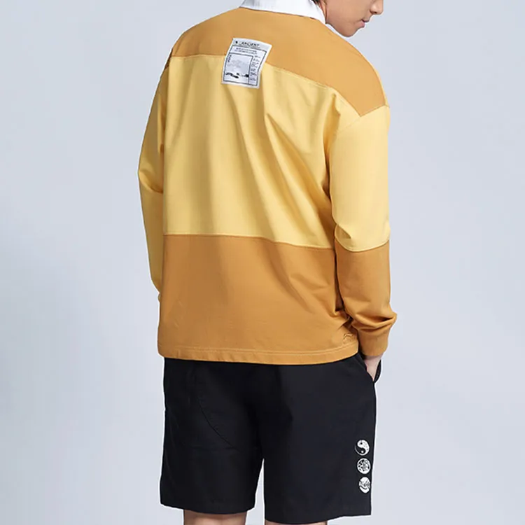 LINING Skateboard Polo Shirts Men Yellow-3