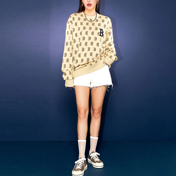 MLB Sweatshirts Unisex Beige-4