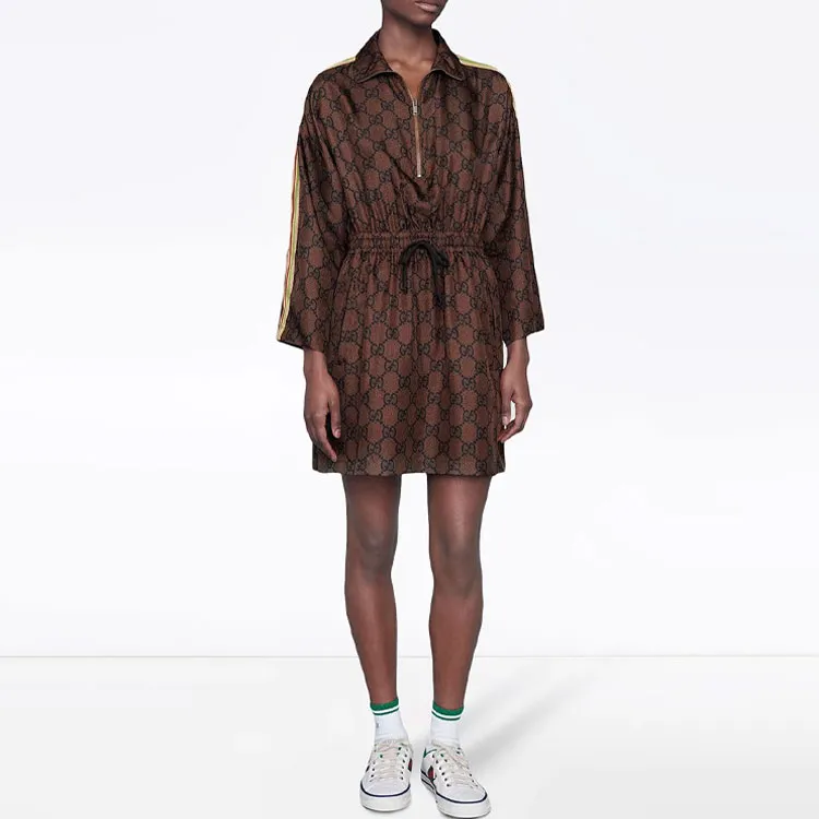 GUCCI Long Sleeved Dresses Women's Brown-1