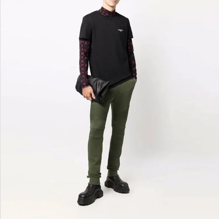 BALMAIN Knitted Sweatpants Men's Army Green-1