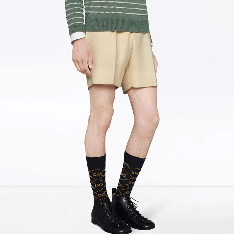 GUCCI Men's FW21 GG Logo Knitting Socks 1 Pack Black-2