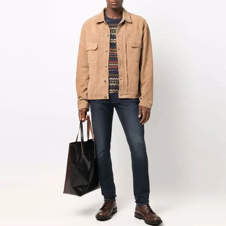 424 Leather Jackets Men Brown-1