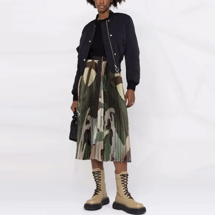 Sacai X Sacai Girls Camo Dress Green-1