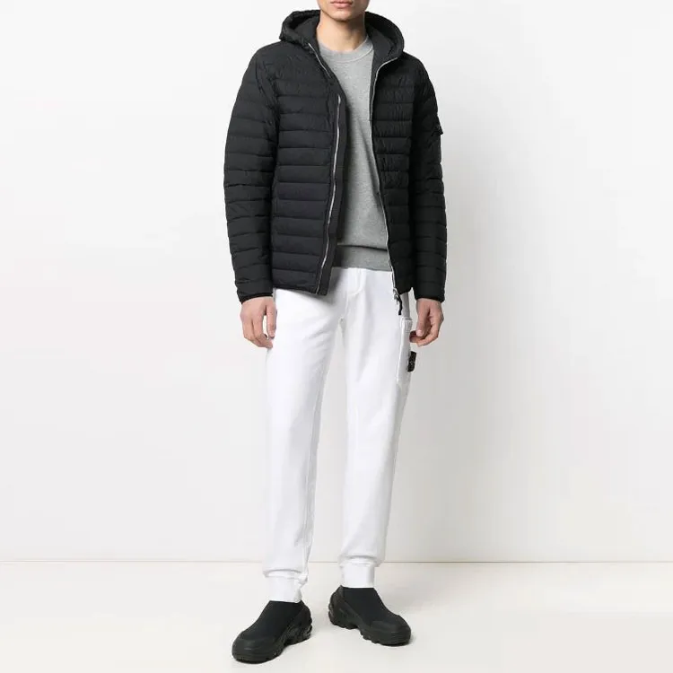 STONE ISLAND FW21 Solid Color Hooded Down Jacket Men's Black-1