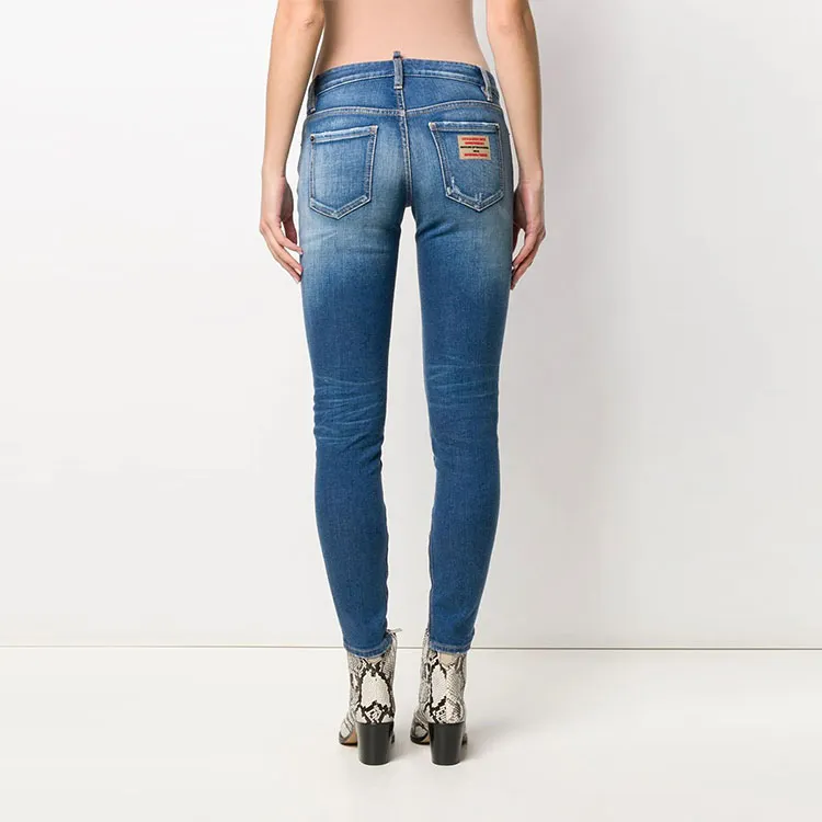DSQUARED 2 Mid Rise Distressed Skinny Jeans-2