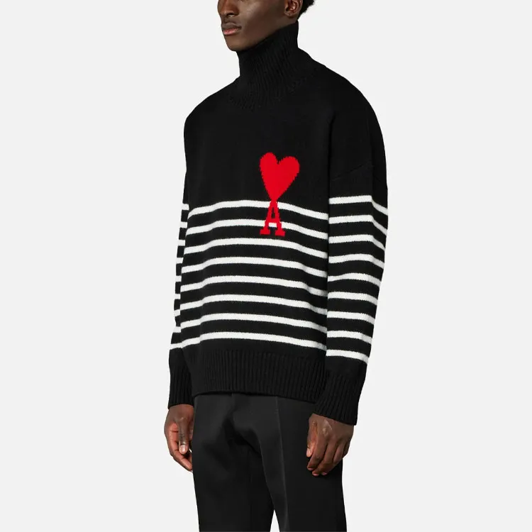 Ami Striped Heart Sweater-1