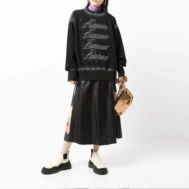 WE11DONE Sweatshirt Unisex Black Gray Color-1