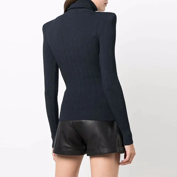 BALMAIN FW21 Slim Fit Sweater Women's Dark Blue-2
