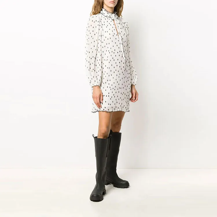 GANNI Long Sleeved Dresses Women's White-3
