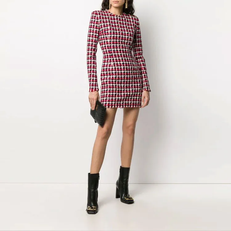 BALMAIN FW21 Long-Sleeved Dresses Women's Red-1