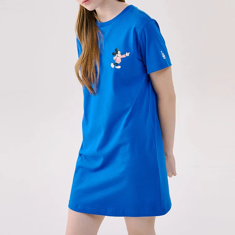 Disney X MLB X Disney Short Sleeved Dresses Women's Blue-4
