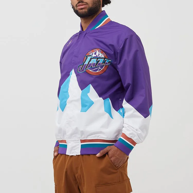 Mitchell Ness Jackets Unisex Blue With White Lettering-4