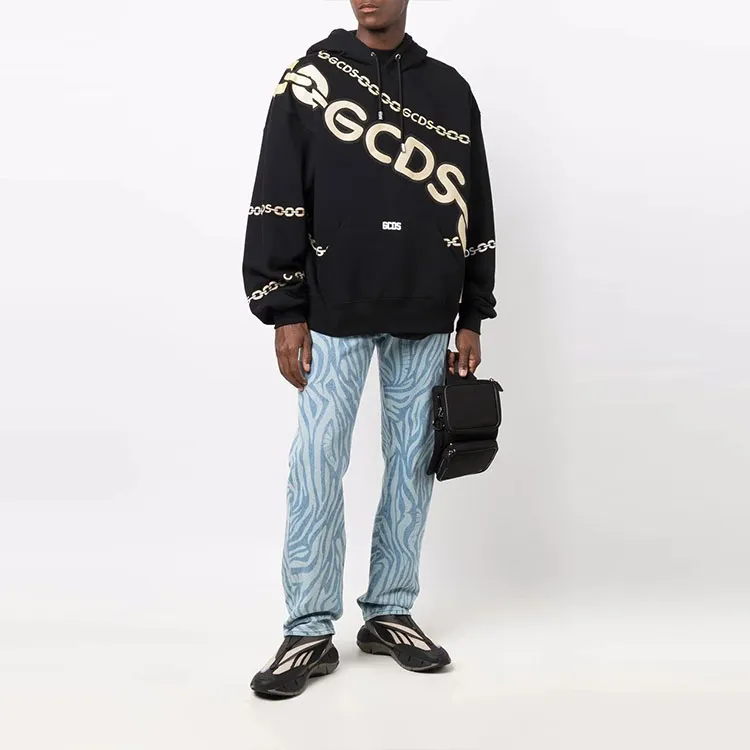GCDS Logo Printed Drawstring Hoodie-1