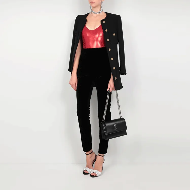SAINT LAURENT Lamé effect Swimsuit-2
