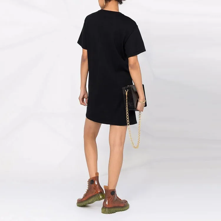 MOSCHINO Short Sleeved Dresses Women's Black-4