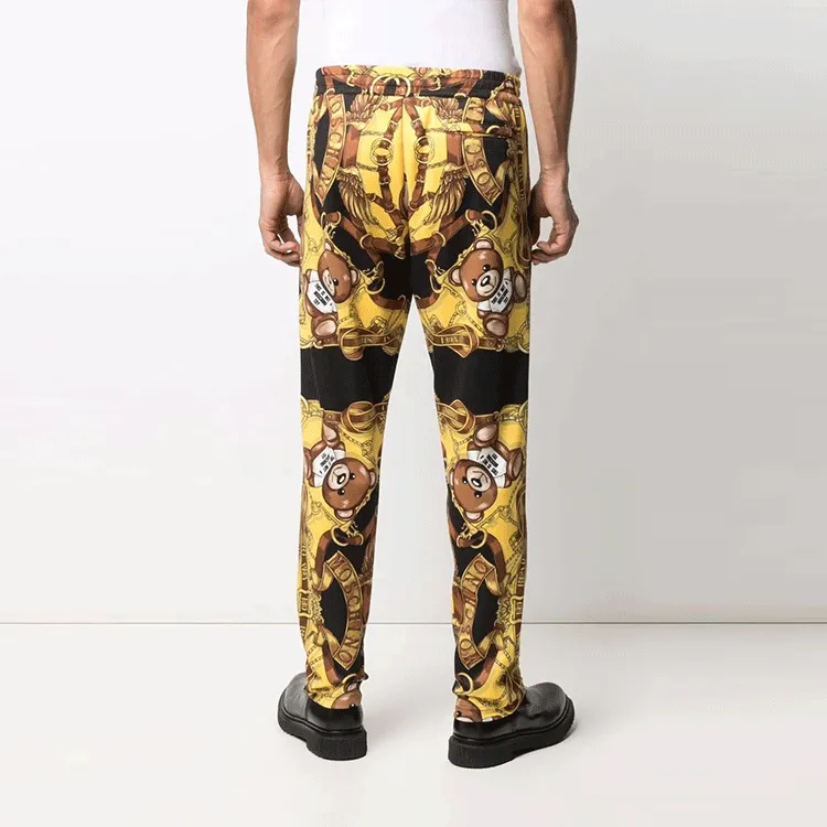 MOSCHINO Casual Pants Men Yellow Black-3