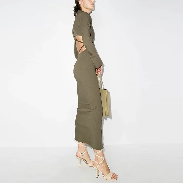 Jacquemus Long-Sleeved Dresses Women's Green-3