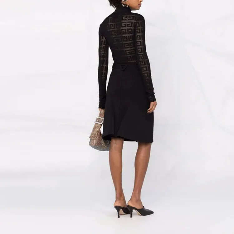 Givenchy Slim Fit Sweater In 4G Jacquard 'Black'-3