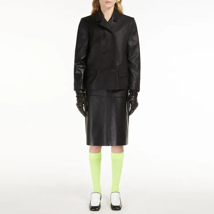 SportMa Leather Jacket Women's Black-1