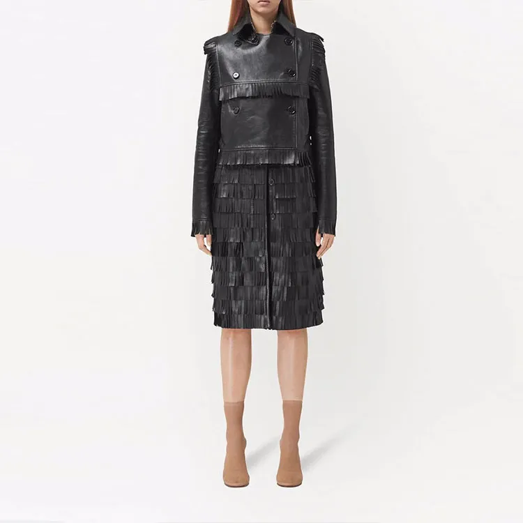 Burberry 2020s Fringed Leather Jacket-2