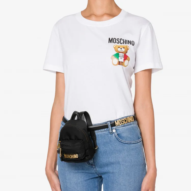 MOSCHINO Nylon Backpack Mini Women's Black-4