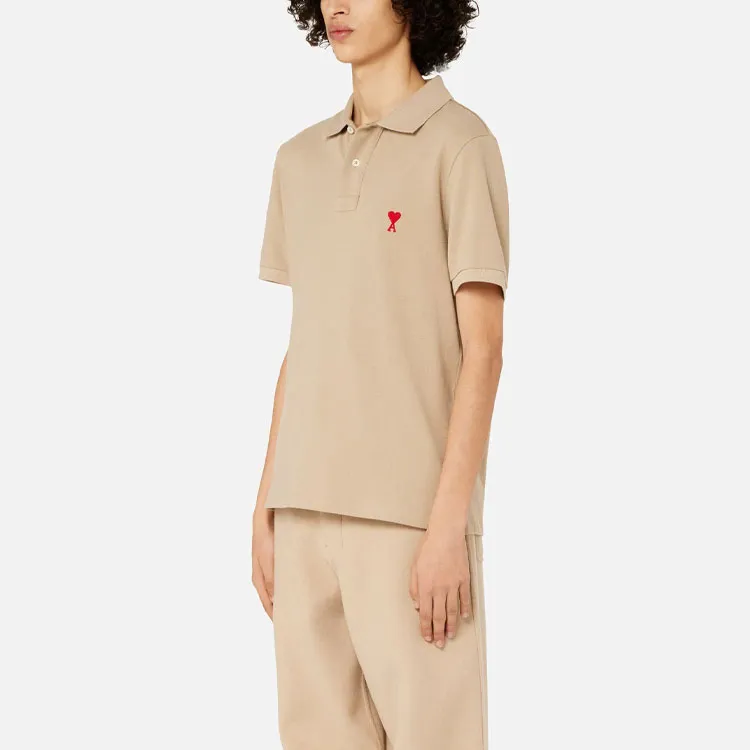 Ami Paris Monogram embroidered Cotton Polo Shirt-3