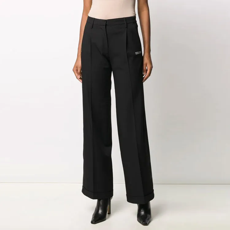 OFF-WHITE Logo Tape Wide Leg Pants-1