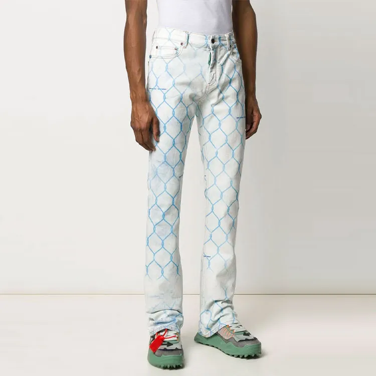 OFF WHITE Fence Bleached Skinny Fit Denim Jeans-2