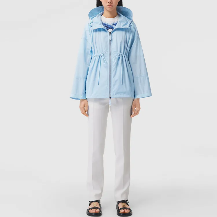 Burberry Shape Memory Lightweight Hooded Jacket 'Pale Blue'-3