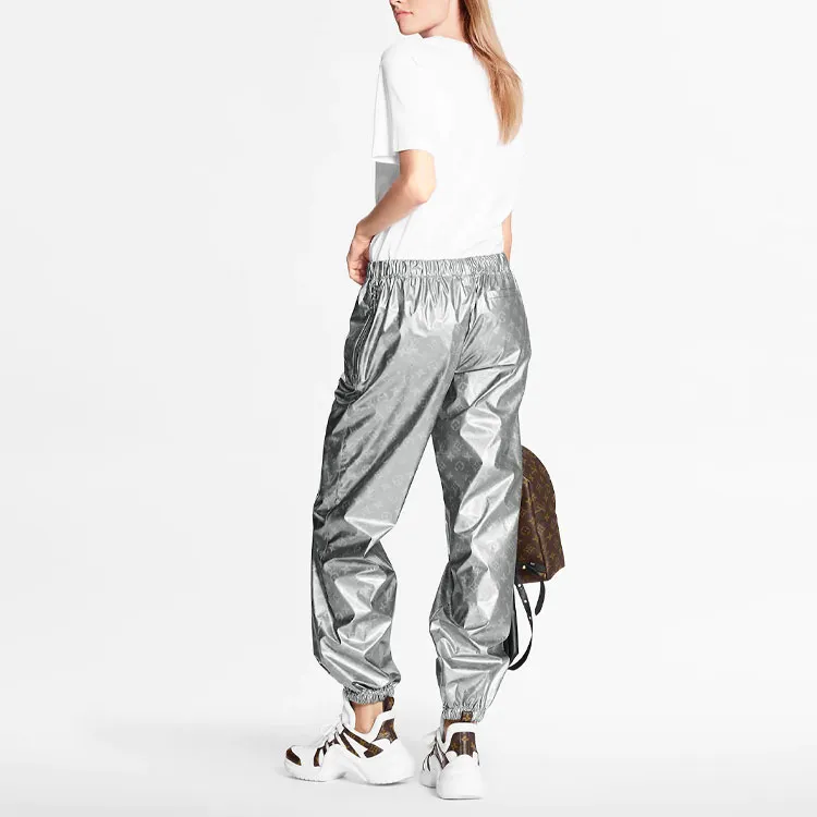 LOUIS VUITTON Knitted Sweatpants Women's Silver-2