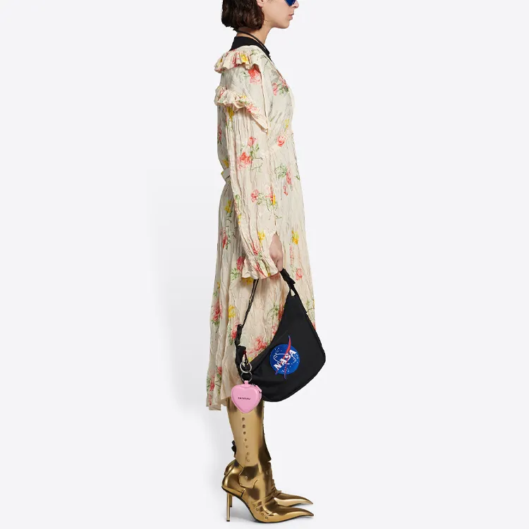 Balenciaga Vintage Flower Off Shoulder Dress-4