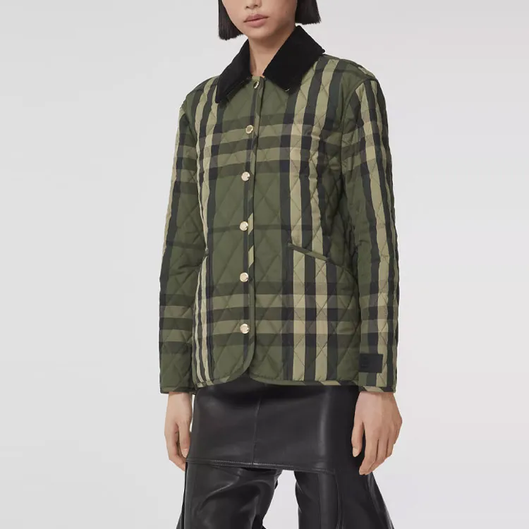 Burberry Dranefeld Quilted Checked Jacket 'Dark Military Green'-2