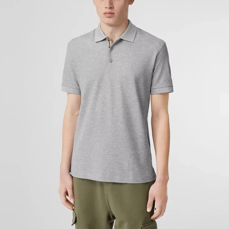 Burberry Polo Shirt Men's Light Heather Gray-3