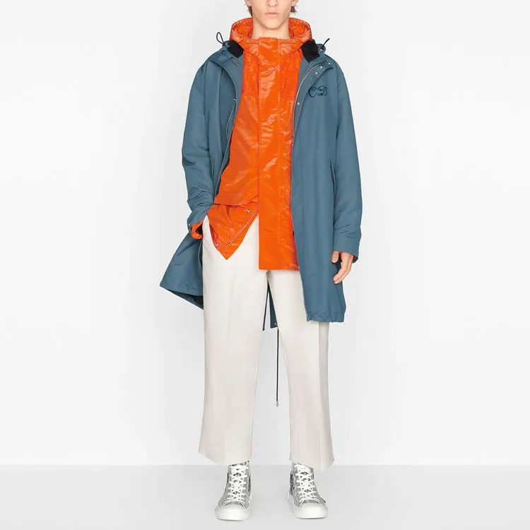DIOR Dior Quarterly New Products Parka Coats Men's Blue-4