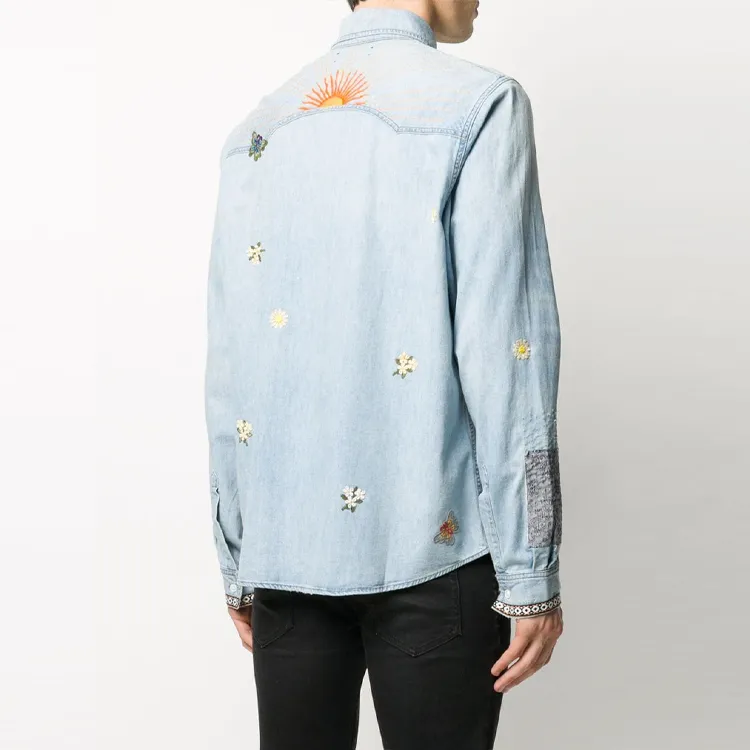 AMIRI Crochet And Patch Denim Shirt-2