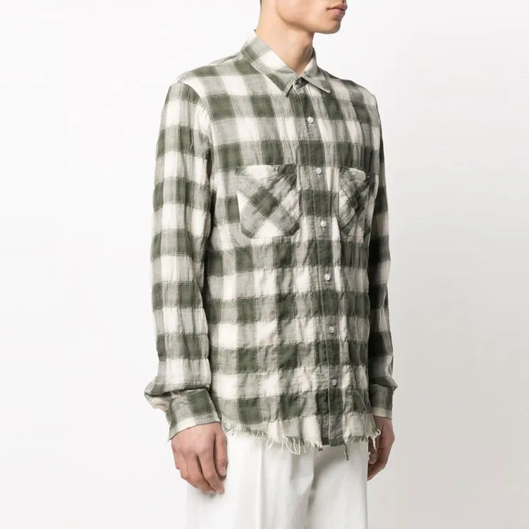 AMIRI Sunfaded Check Raw Cut Flannel Shirt-1