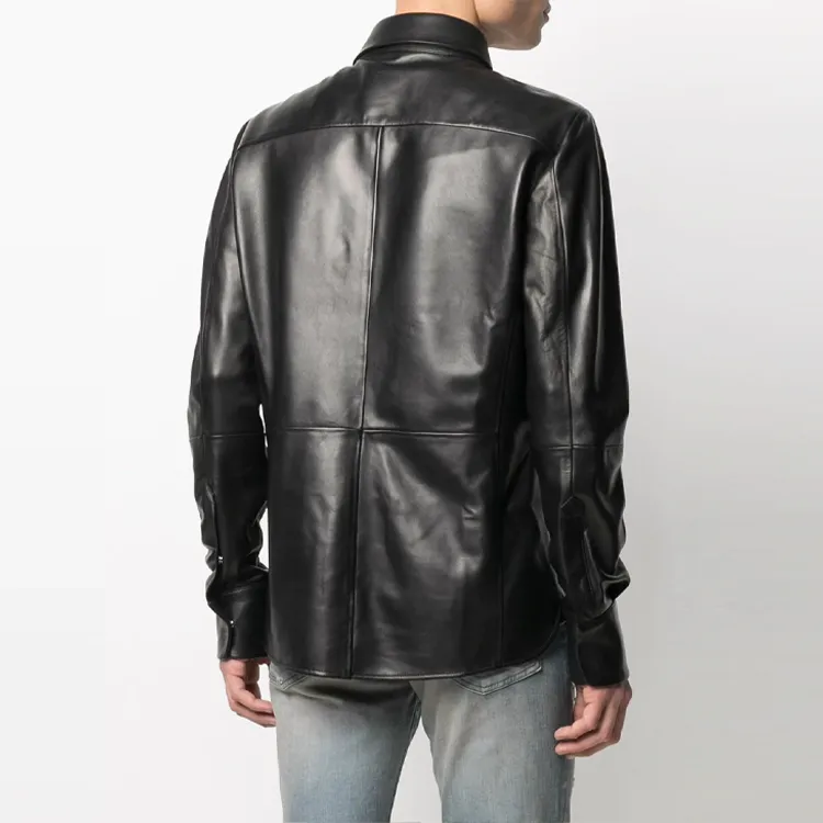 AMIRI Double Pocket Leather Button Up-2