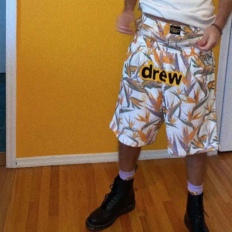 Drew House Letter Logo Series Casual Shorts Unisex White-3