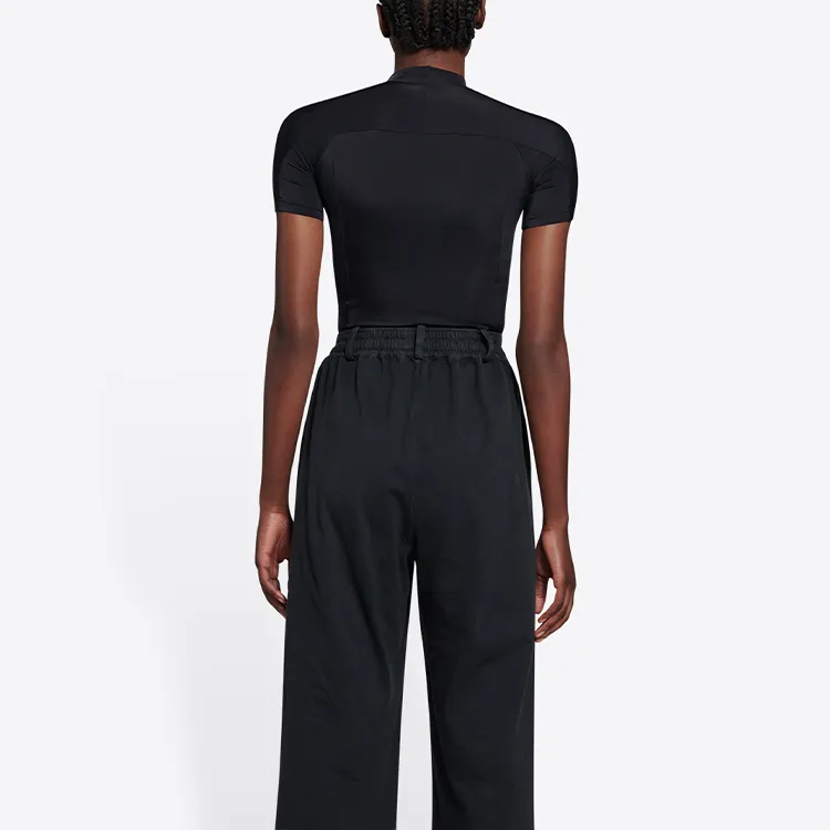 Balenciaga Sporty B Turtle Neck Bodycon Fit Top Black/White-4