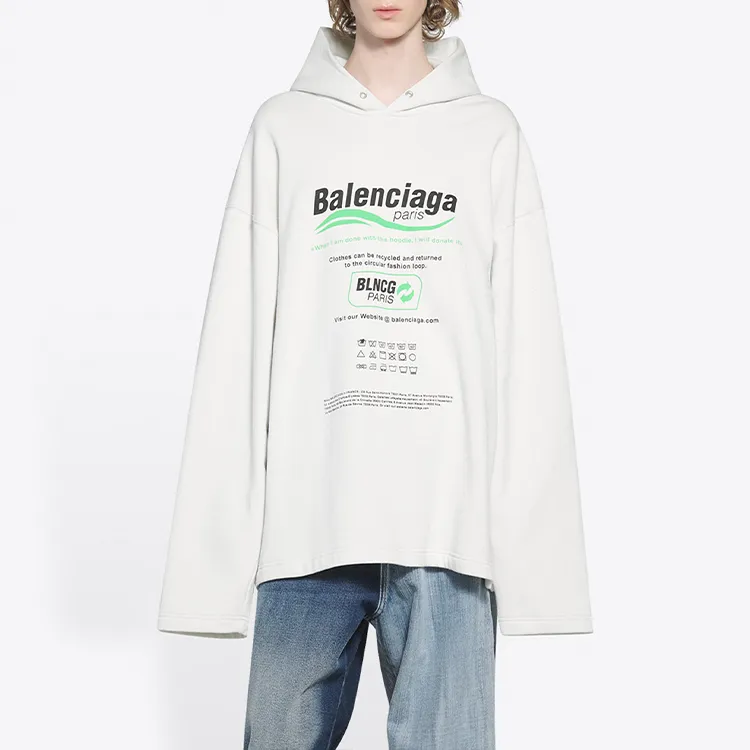 Balenciaga Sweatshirt Loose Fit Style Men's White-2