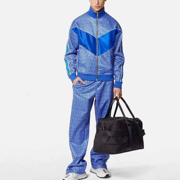 VERSACE Knitted Sweatpants Men Blue-3