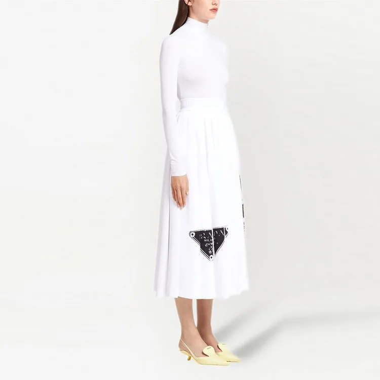 PRADA SS21 Casual Long Skirts Women's White-4