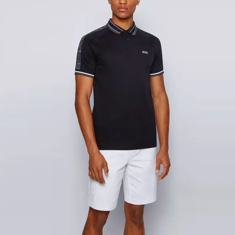 HUGO BOSS Short Sleeved Polo Shirt Men's Black-3