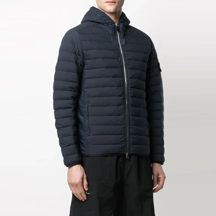 STONE ISLAND SS21 Solid Color Hooded Down Jacket Men's Dark Blue-2