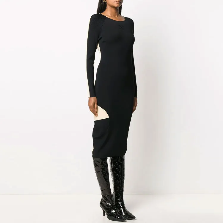 OFF WHITE Front N' Back Ribbed knit Dress-3