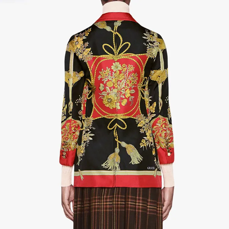 GUCCI Silk Jacket With Flowers And Tassels-3